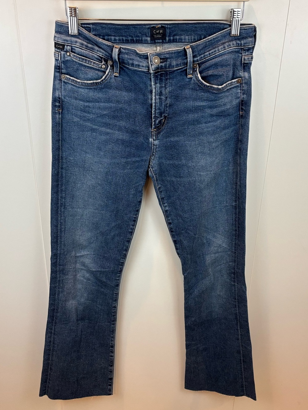 Citizens of Humanity Emmanuelle Slim Boot Jeans sz 31 Raw Hem Medium Wash Denim